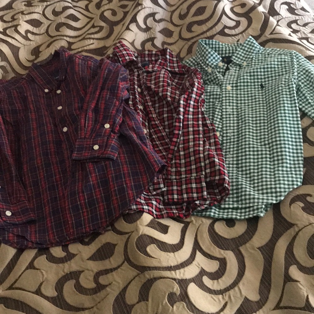 Three Ralph Lauren size 4t button down shirts